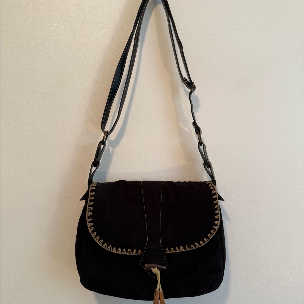 Black Suede Shoulder Bag